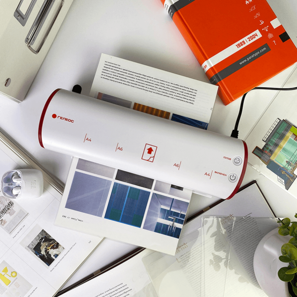 Ламинатор ГЕЛЕОС ЛМ A4 Модерн (белый+красный) (арт. ЛМ-А4МБК)