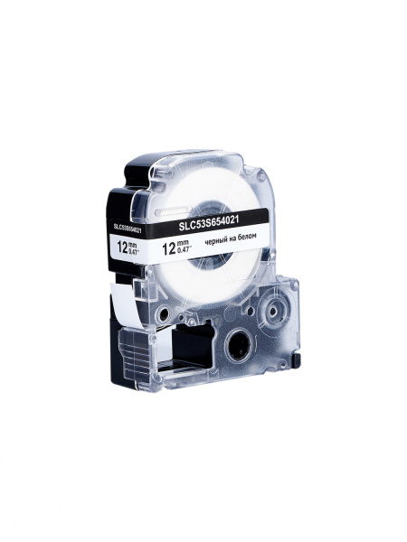 Кассета с лентой Sakura Printing C53S654021 для Epson, черный на белом, 12мм/8м, стандартная (арт. SLC53S654021)