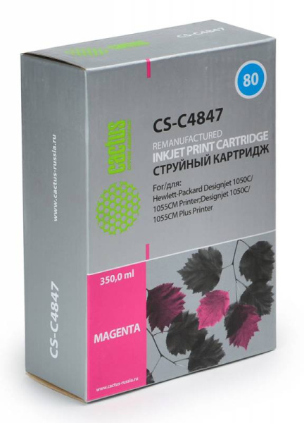 Картридж Cactus Картридж струйный CS-C4847 №80 пурпурный (арт. CS-C4847)