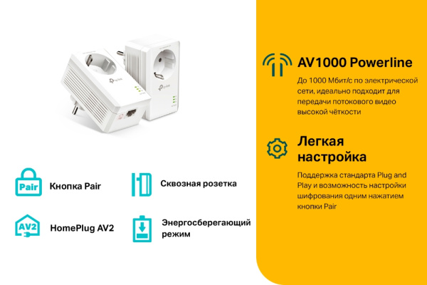 Сетевой адаптер TP-Link TL-PA7017P KIT (арт. TL-PA7017P KIT)