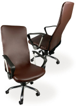 Чехол на компьютерное кресло ГЕЛЕОС 535М (размер М, кожа, темно-коричневый) (арт. ГЧ00535М)