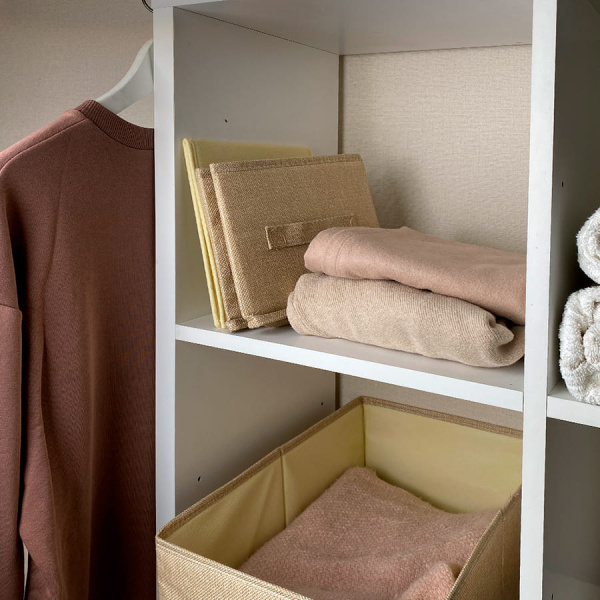 КОРОБ для хранения ГЕЛЕОС Коттон-18 (25х42х17 см) бежевый (арт. КОТТОН-18-БЖ)