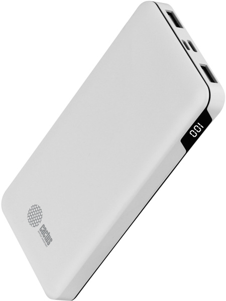 Мобильный аккумулятор Cactus 10000mAh, 2.1A, 2xUSB, белый (арт. CS-PBFSKT-10000)