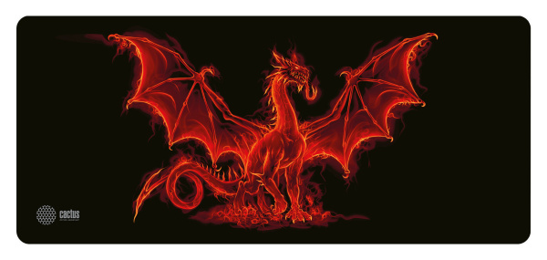 Коврик для мыши Cactus Fire Dragon XXL, рисунок, 900x400x3мм (арт. CS-MP-PRO07XXL)