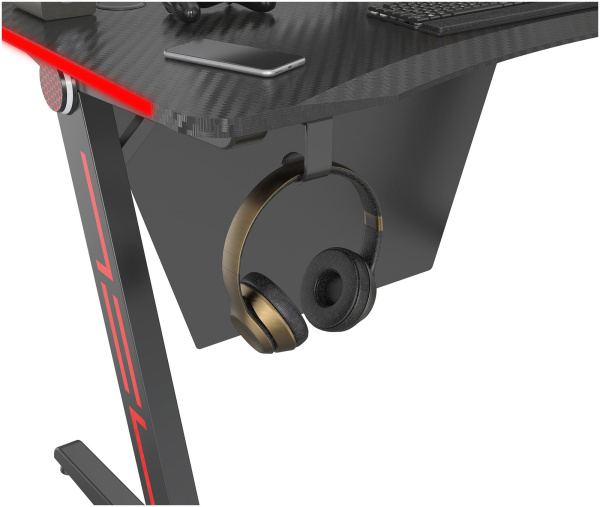 Стол игровой Cactus черный (арт. CS-GTZ-BK-CARBON-RED)