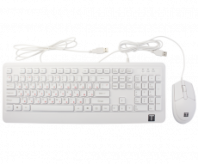 Комплект клавиатура и мышь TESLA проводной, 1.5 м (1000 dpi) белый (арт. MKB-001)