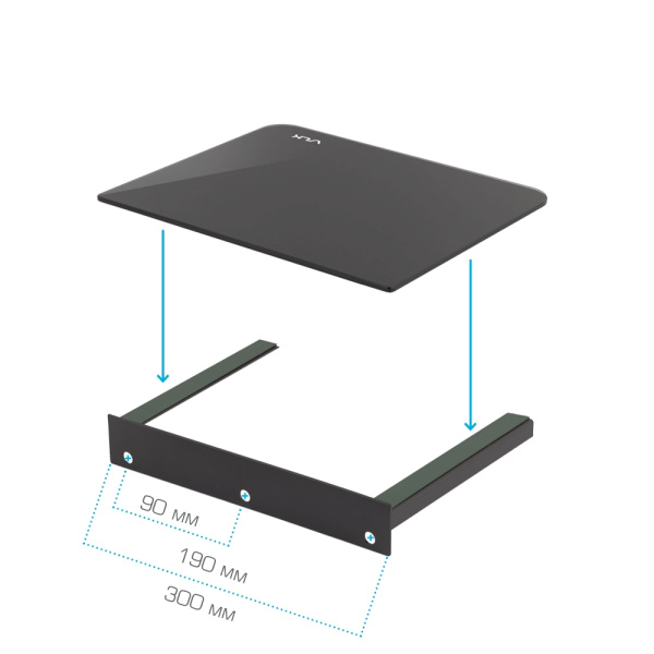 Полка VLK TRENTO-71 чёрный для DVD и AV (арт. 51018)