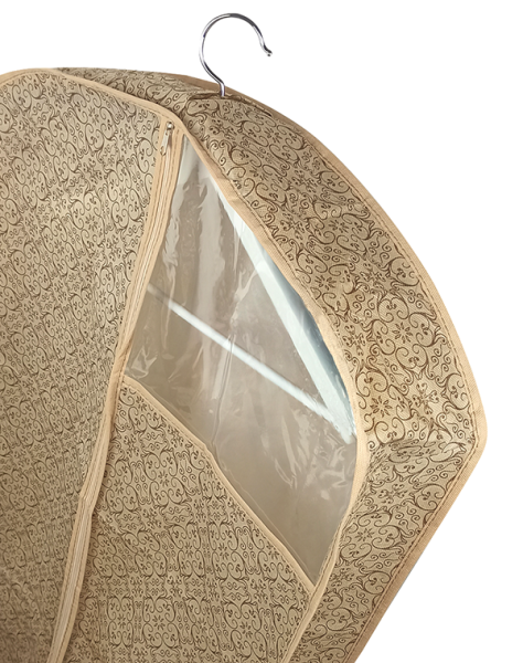 Чехол ГЕЛЕОС для пуховиков и коротких дубленок «Миндаль» / Бежевый, 100х60х10 см (арт. МНД_09)