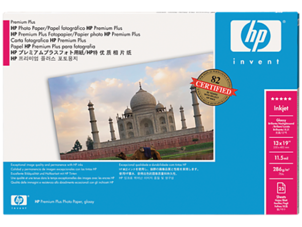 Фотобумага HP Premium Plus Photo Gloss Paper Specifications 280 гр/м2, 458 мм x 610 мм (арт. Q5487A)