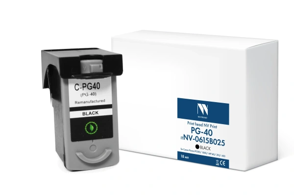 Струйный картридж NVP PG-40 (NV-0615B025) Black для Canon Pixma iP1200/1800//MP140/210/450 (18 мл)
