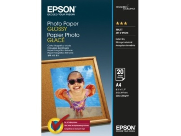 Фотобумага Epson Photo Paper Glossy 200 гр/м2, A4 (20 листов) (арт. C13S042538)