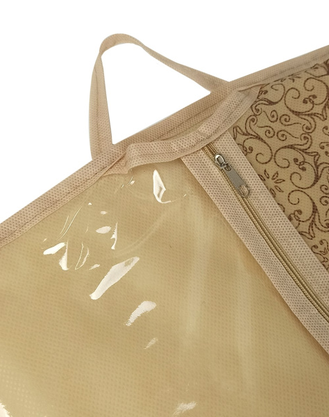 Чехол ГЕЛЕОС для хранения костюмов и платьев, «Миндаль» / Бежевый, 120х60 см (арт. МНД_08)