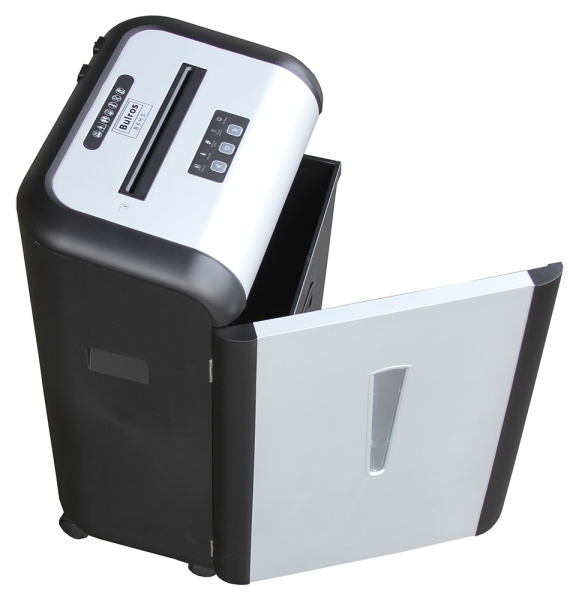 Уничтожитель документов Bulros B6HS, 0,8×1 мм, черный/серебро дверь, верх (арт. SH-D-BSS-B6HS-026-___-06)