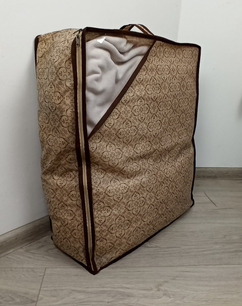 Кофр ГЕЛЕОС для хранения одеял, пледов и подушек, «Миндаль» / Бежевый, 50х58х19 см (арт. МНД_17)