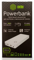 Мобильный аккумулятор Cactus CS-PBMS029-10000SG Li-Pol 10000mAh 2.1A+1A графит 2xUSB (арт. CS-PBMS029-10000SG)