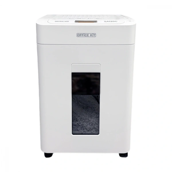 Шредер Office Kit SA120C с автоподачей, P-4, 3,9 x 10, 120 листов, 25 л., белый (арт. OK3910SA120C)