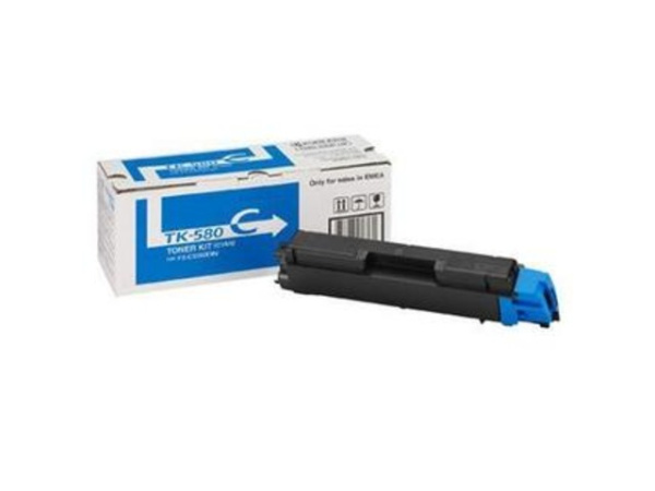 Оригинальный тонер-картридж Kyocera TK-580C (голубой, 2800 стр.) (арт. 1T02KTCNL0)
