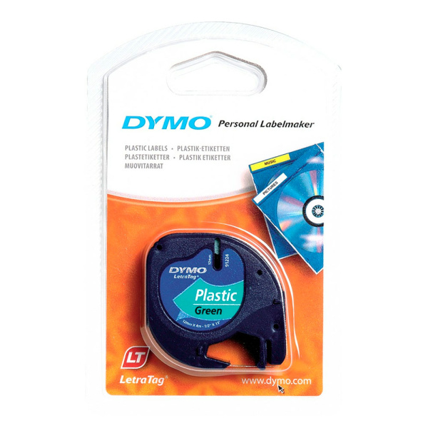 Лента DYMO пластиковая зеленая для LT-100H (12 мм x 4 м) (арт. S0721640)