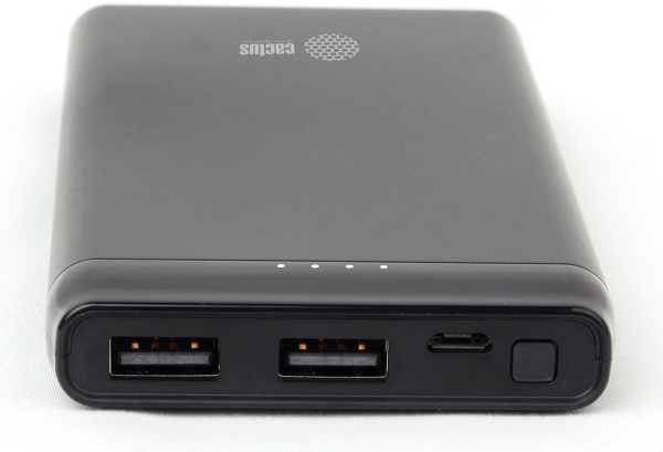 Мобильный аккумулятор Cactus 10000mAh, 2.1A, 2xUSB, черный (арт. CS-PBFSFT-10000)