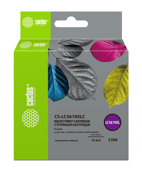 Струйный картридж Cactus голубой (18.4 мл.) (арт. CS-LC3619XLC)