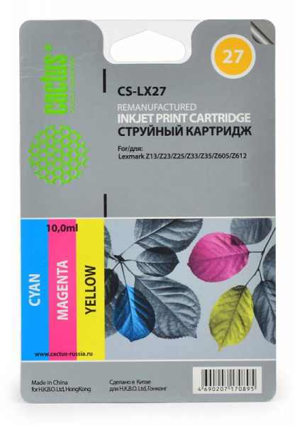 Картридж Cactus Картридж струйный CS-LX27 многоцветный (8мл) (арт. CS-LX27)