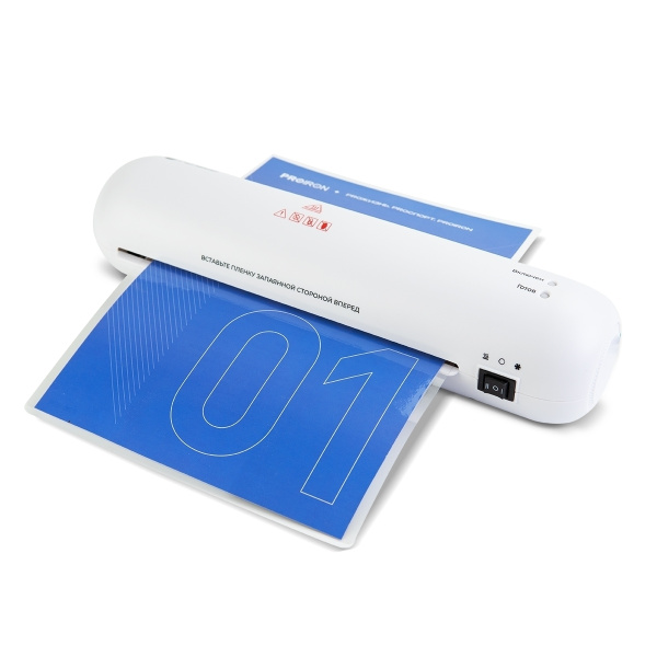 Ламинатор ГЕЛЕОС ЛМ A4 Мини белый набор 6 в 1 (пленки, резак, обрезчик углов, дырокол, кольца для бумаги) (арт. ЛМА4МБ)