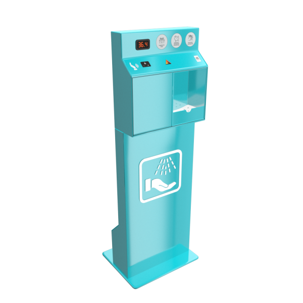 Бесконтактный напольный дезинфектор для рук BM Sanitar с бесконтактным термометром. Объем бака: 3 литра (арт. )