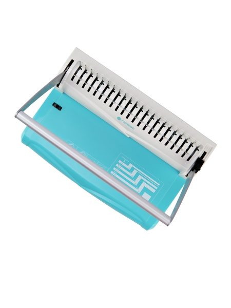 Переплетчик ГЕЛЕОС БП-9+ бирюзово-белый на пластиковую пружину, А4 (арт. БП9пбб)