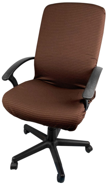 Чехол на компьютерное кресло ГЕЛЕОС 427Л (размер L, волна, шоколадный) (арт. ГЧ00427Л)