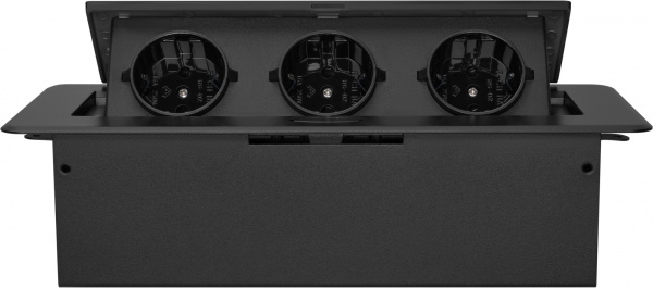 Розетка для столешницы Cactus (26.5x11.8x6.5 см, черный) (арт. CS-SOCKET-EU3-BK)