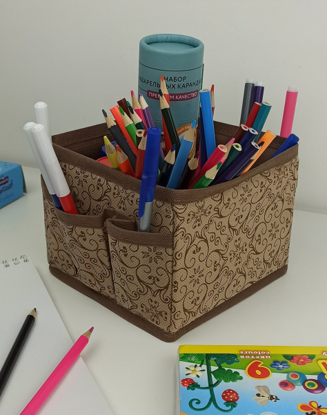 Органайзер ГЕЛЕОС для хранения, «Миндаль» / Бежевый, 15х15х12 см (арт. МНД_11)