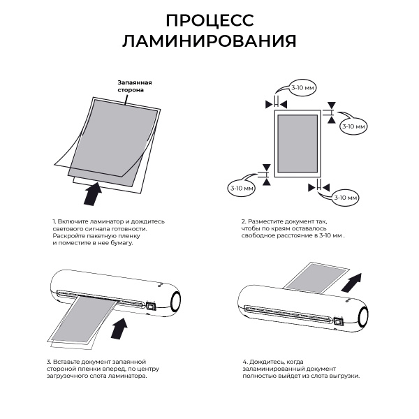 Ламинатор ГЕЛЕОС ЛМ A4 Мини белый набор 6 в 1 (пленки, резак, обрезчик углов, дырокол, кольца для бумаги) (арт. ЛМА4МБ)