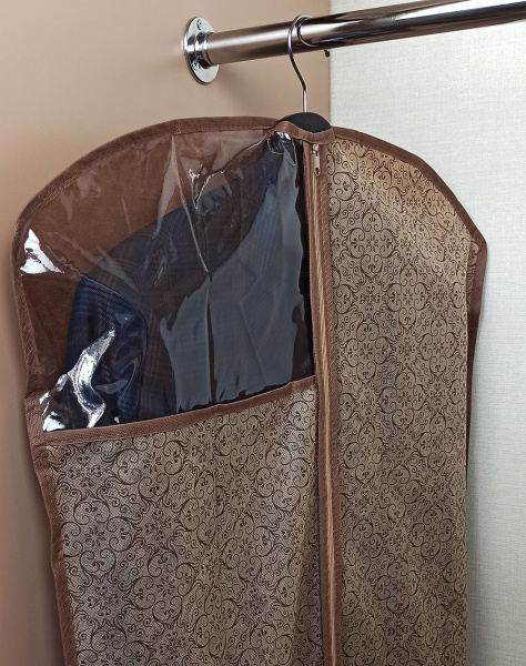 Чехол ГЕЛЕОС для хранения верхней одежды, «Миндаль» / Бежевый, 100х60 см (арт. МНД_07)