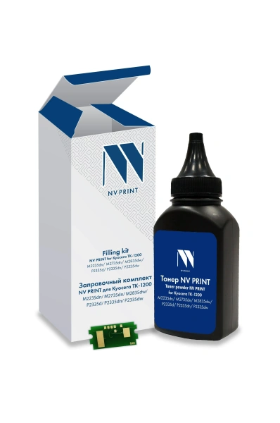 Заправочный комплект NV PRINT для Kyocera ТK-1200, 125 гр, 3000 стр (тонер + чип)