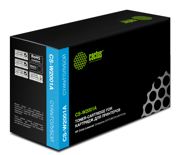 Картридж лазерный Cactus голубой (6000 стр.) (арт. CS-W2001A)