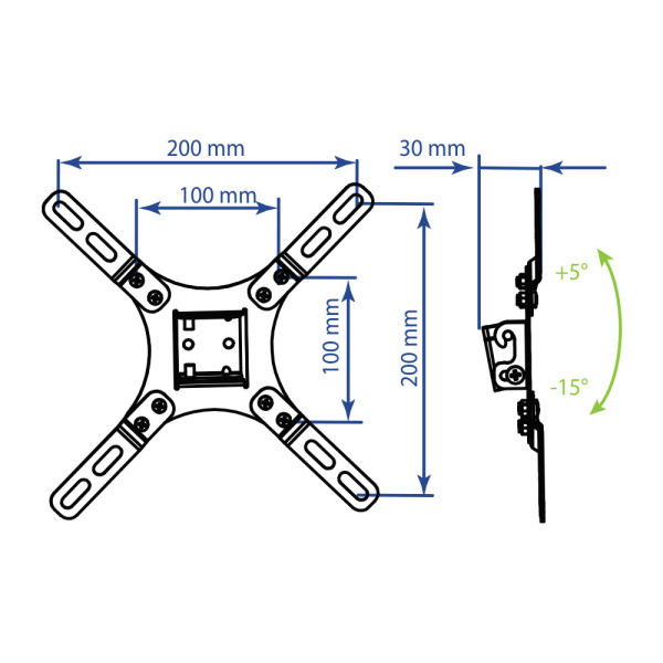 Кронштейн Kromax VEGA-8 (чёрный) (арт. 24048)