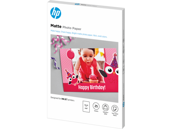 Матовая фотобумага HP Matte, 180 г/м2, 10x15 см (арт. 7HF70A)