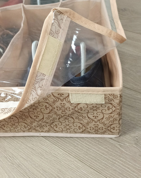 Органайзер ГЕЛЕОС для хранения вещей и обуви,12 отделений, «Миндаль» / Бежевый, 64х60х12 см (арт. МНД_191)