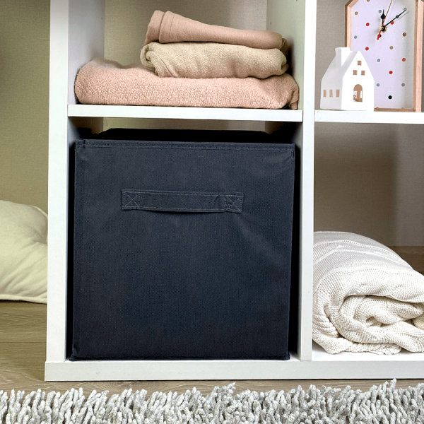 КОРОБ-кубик для хранения ГЕЛЕОС КУБ 33-2 (30х30х30 см) тёмно-серый (арт. КУБ33-2)