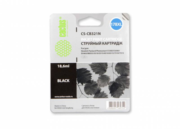 Картридж Cactus Картридж струйный CS-CB321N №178XL черный (30мл) (арт. CS-CB321N)