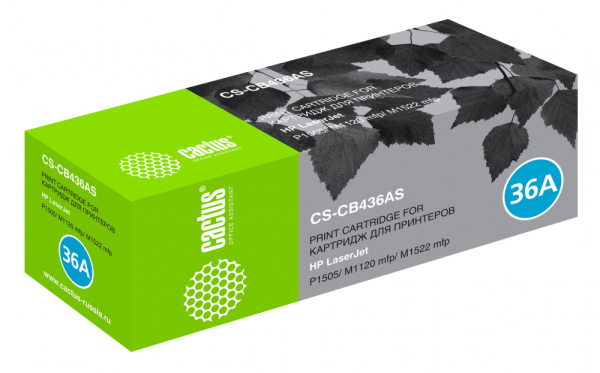 Тонер-картридж Cactus черный (2000 стр.) (арт. CS-CB436AS/CS-CB436A)
