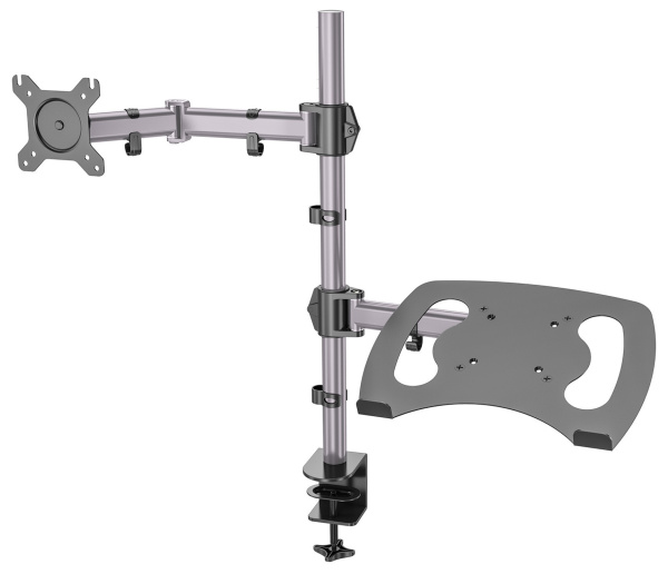 Кронштейн для монитора/ноутбука Cactus серебряный, 13"-27", макс. 8кг (арт. CS-VM-LH07-AL)