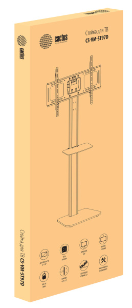 Стойка для телевизора Cactus (черный, 37"-70", макс. 68кг, напольный) (арт. CS-VM-ST97-D)