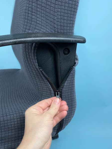 Чехол на компьютерное кресло ГЕЛЕОС 314Л (размер L, кубик, тёмно-серый) (арт. ГЧ00314Л)