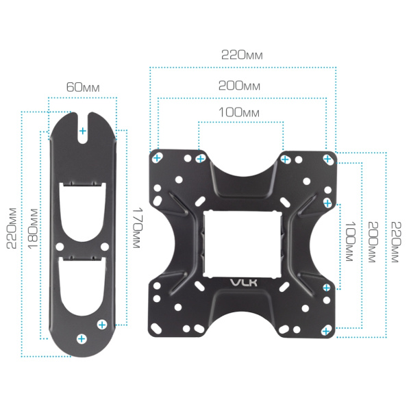 Кронштейн VLK TRENTO-14 чёрный для TV 20-55″ (арт. 51036)