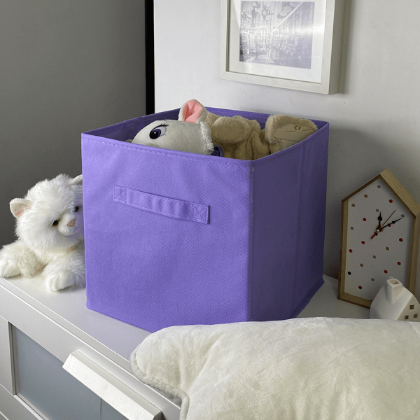 КОРОБ-кубик для хранения ГЕЛЕОС КУБ 33-7 (30х30х30 см) сиреневый (арт. КУБ33-7)