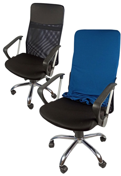 Чехол на компьютерное кресло ГЕЛЕОС 422М (размер М, волна, лазурный) (арт. ГЧ00422М)