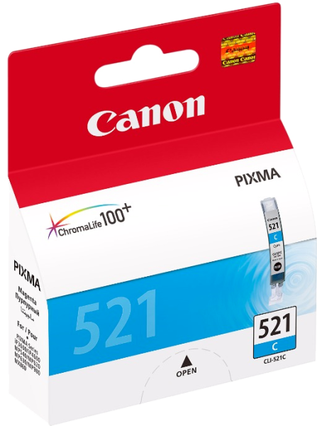 Оригинальный картридж Canon CLI-521 C (голубой, 9 мл.) (арт. 2934B004)