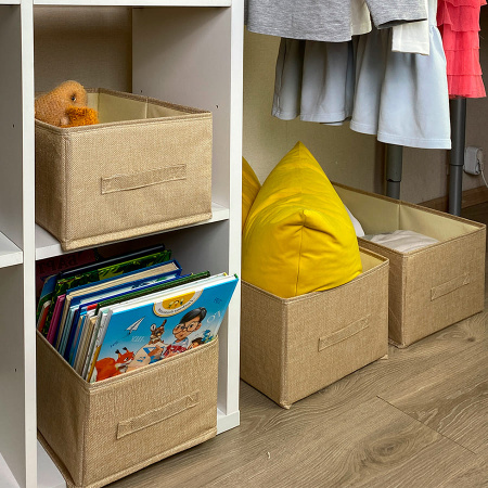 КОРОБ для хранения ГЕЛЕОС Коттон-30 (30х47х21 см) бежевый (арт. КОТТОН-30-БЖ)