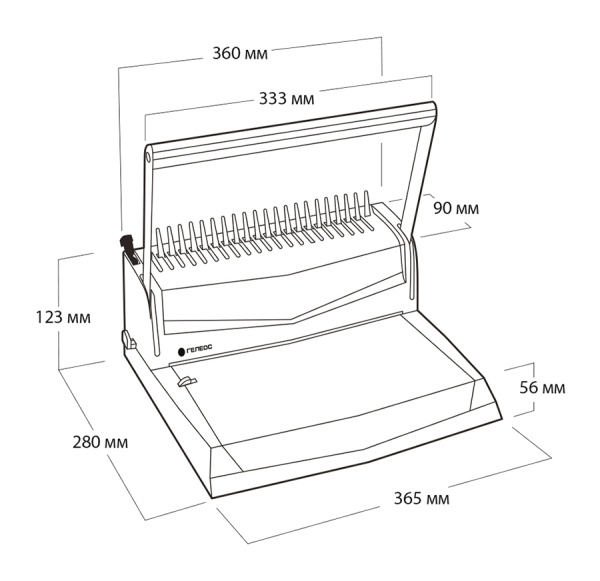 Переплетчик ГЕЛЕОС БП-16 бело-красный на пластиковую пружину, А4 (арт. БП16пбк)